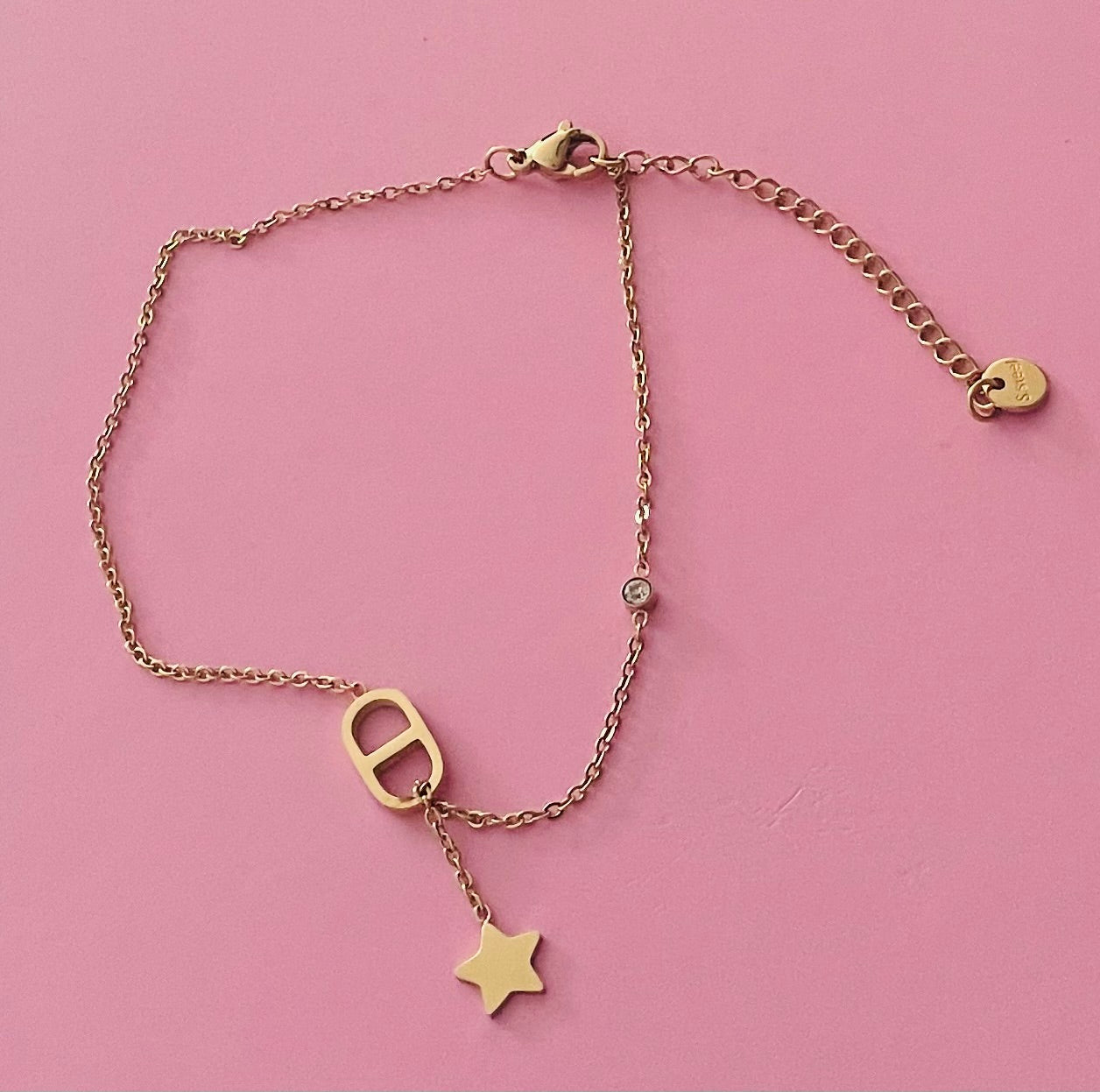 Chaine de cheville dorée maille marine ✨🎀