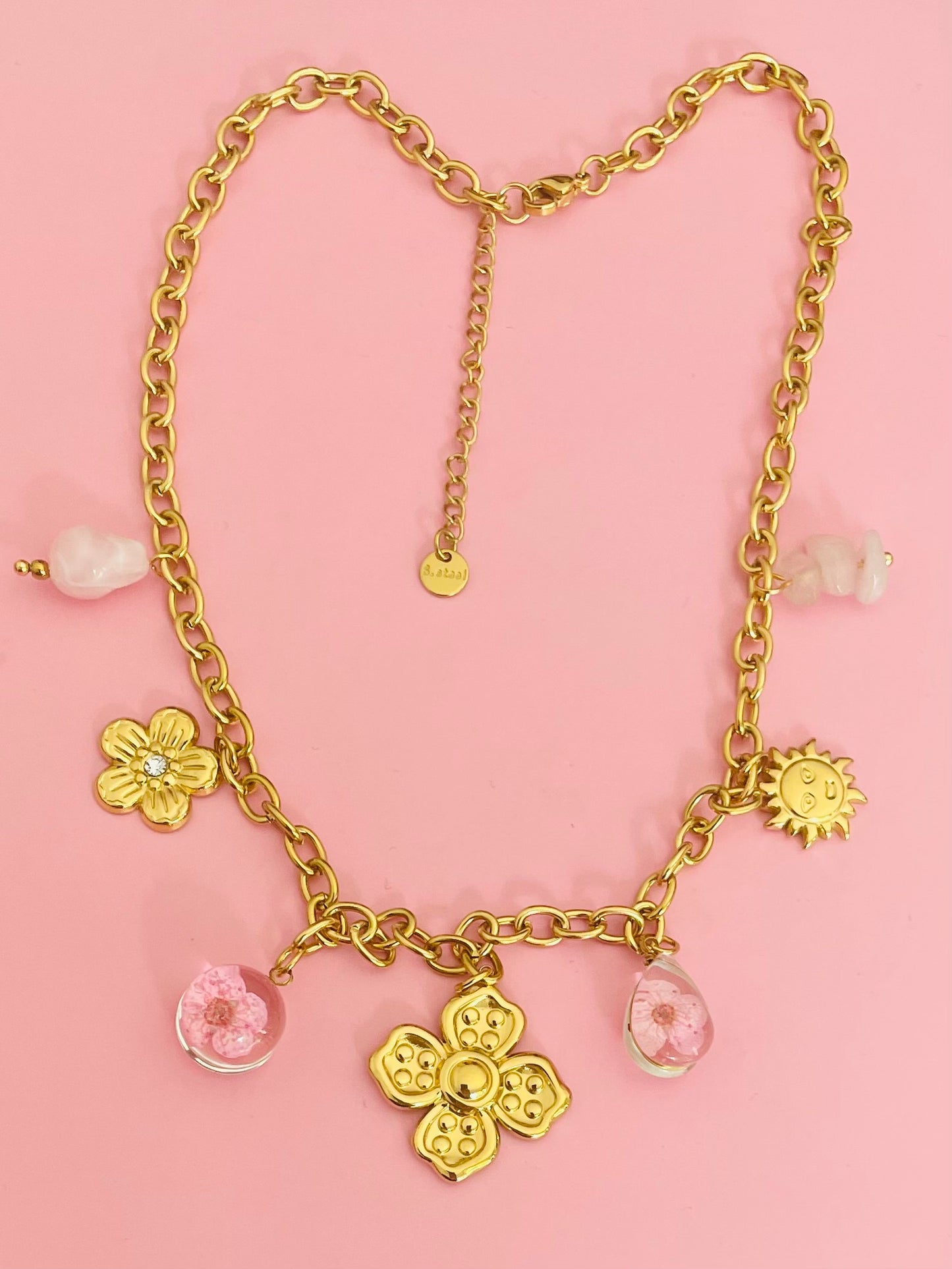 Collier doré rose 🌺