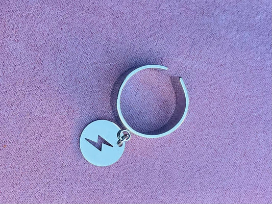 Bague argentée éclair