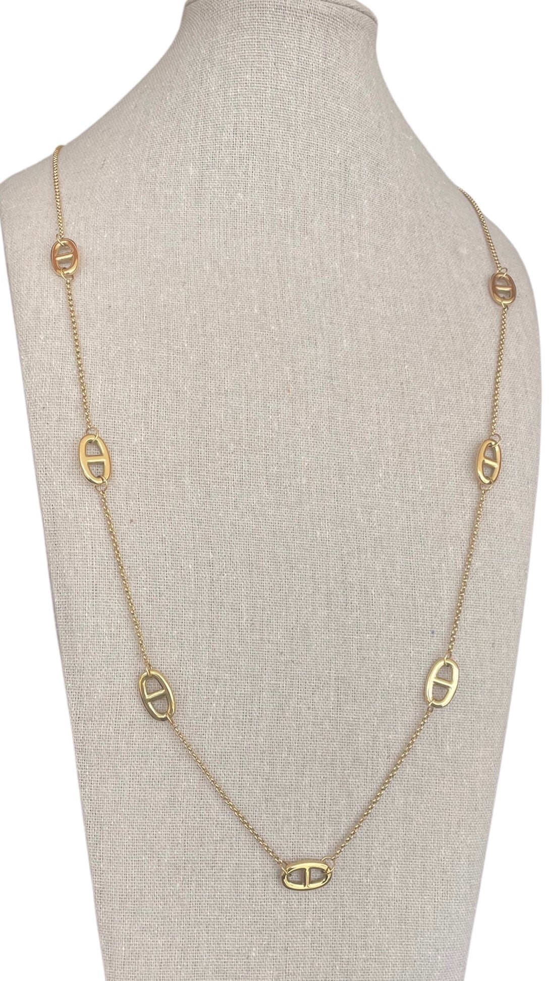 Sautoir doré mailles marine ✨🎀