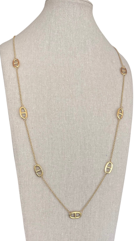 Sautoir doré mailles marine ✨🎀