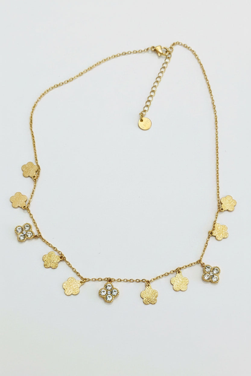 Collier doré fleurs