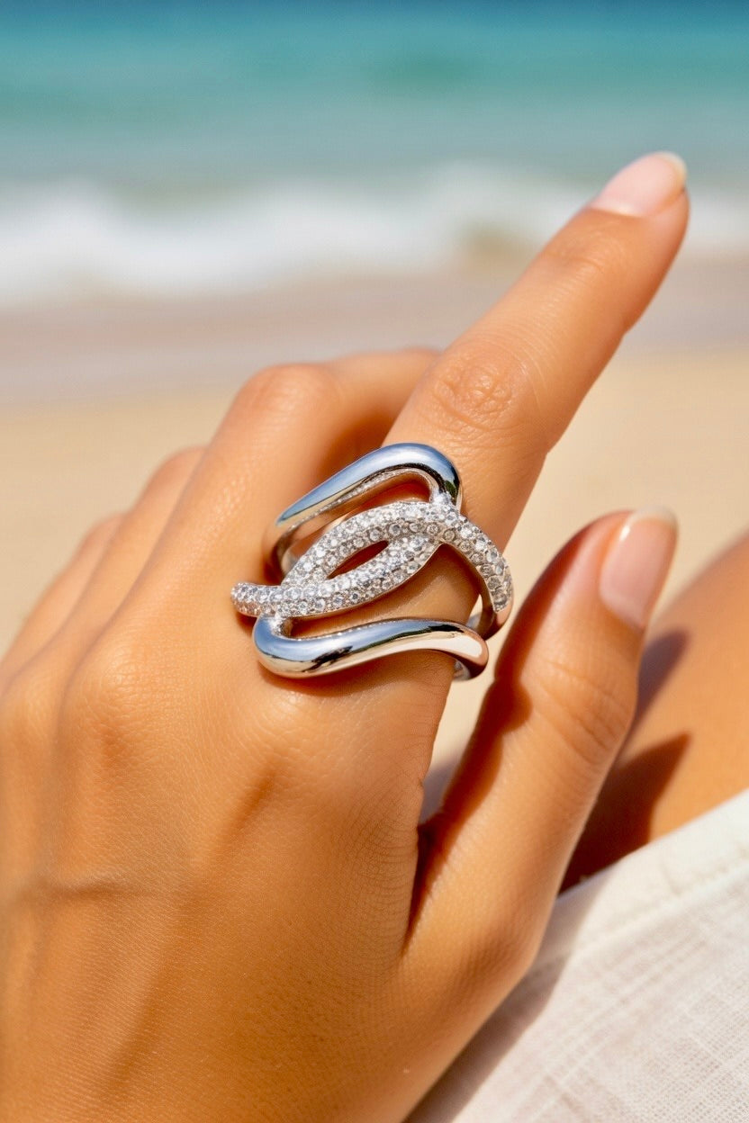 Bague argenté tendance