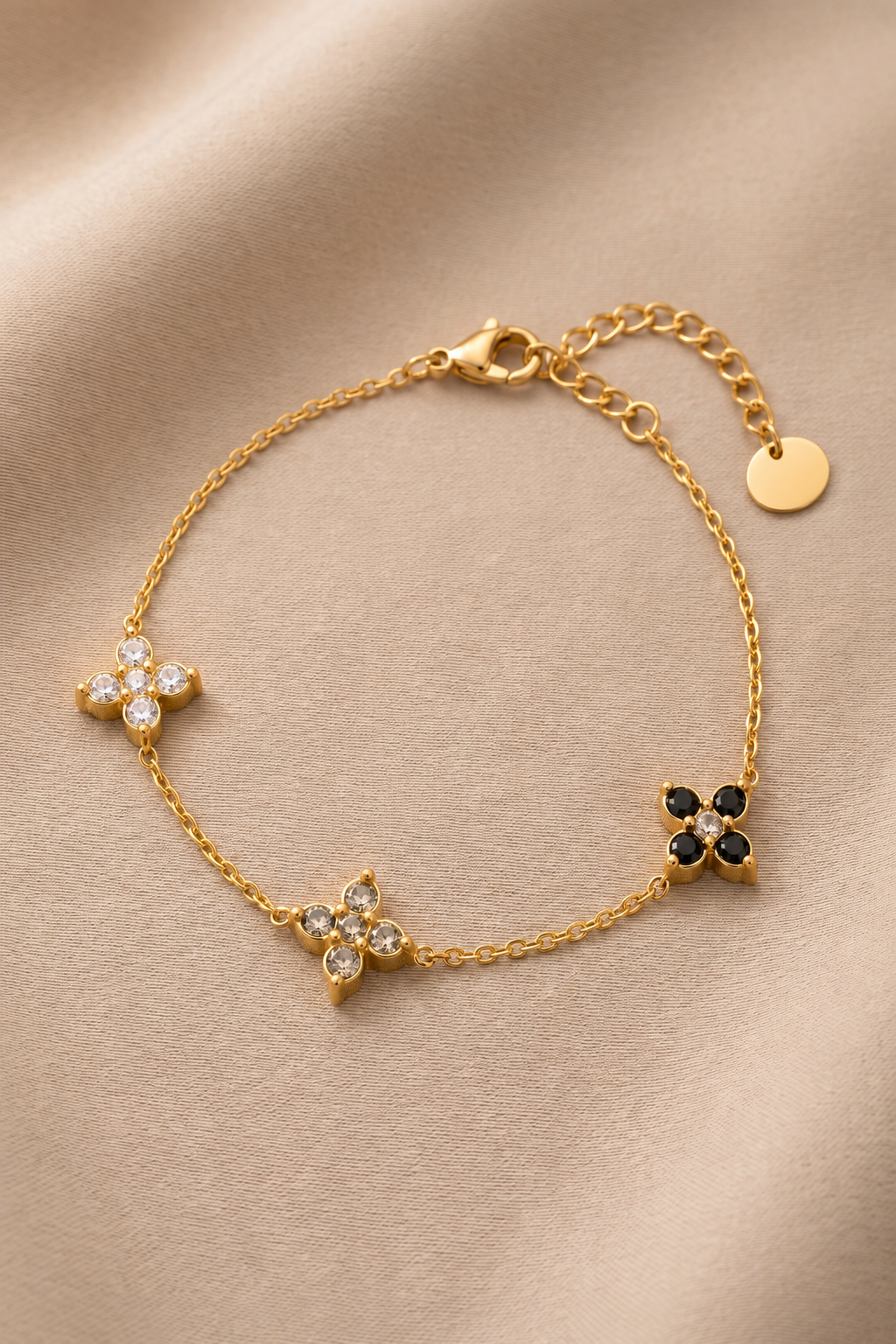 🍂Bracelet doré noir et blanc ✨