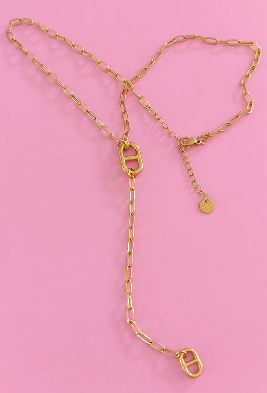 Collier mailles marine doré✨