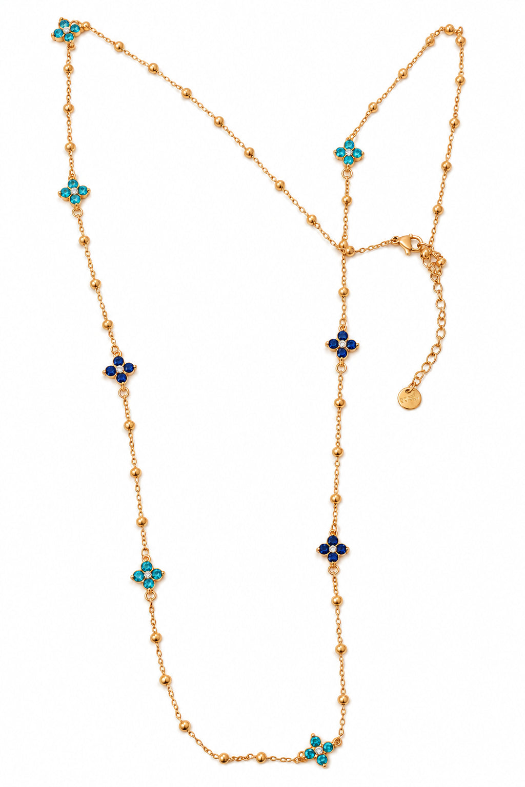 Collier  sautoir fleurs acier inoxydable 🩵