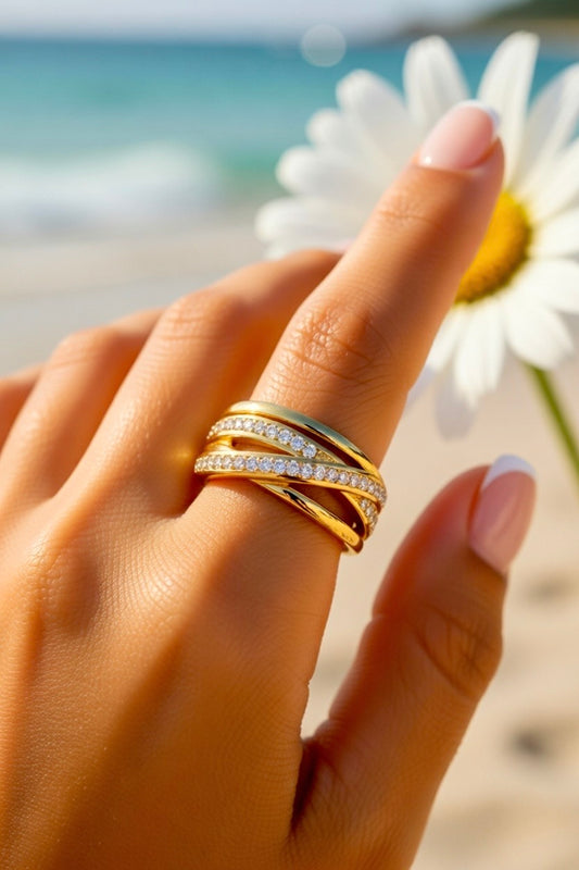 Bague doré tendance
