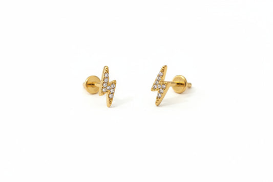 Boucles d'oreilles dorées éclairs