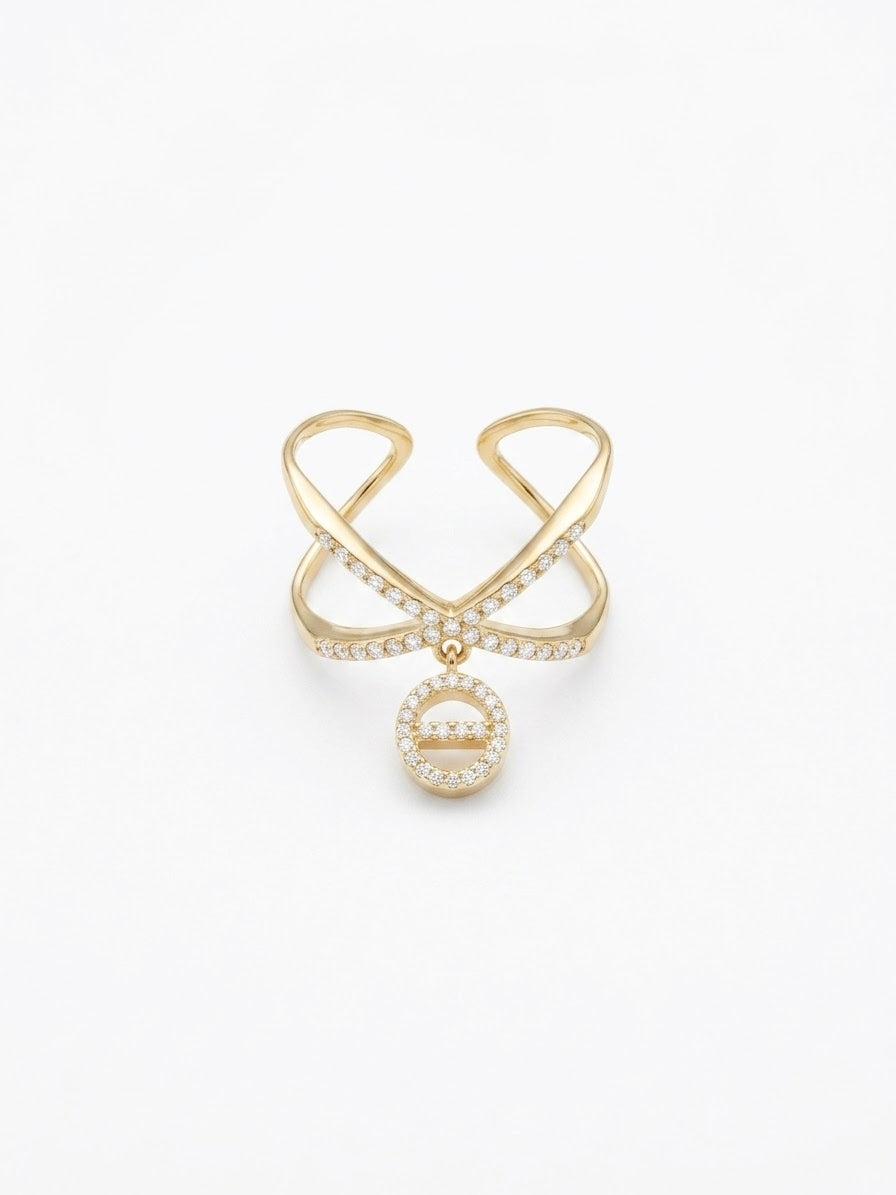 Bague dorée maille marine