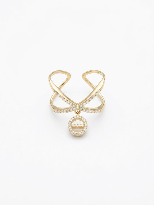 Bague dorée maille marine