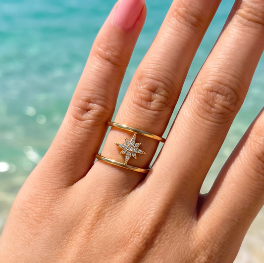 Bague dorée étoile