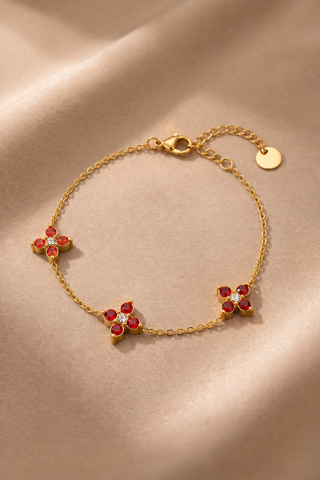 Bracelet doré rouge 💕🍂