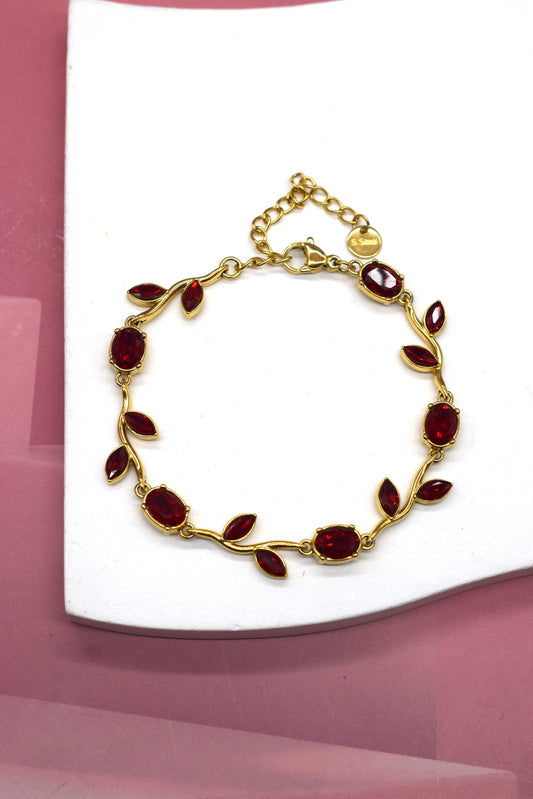 Bracelet doré rouge