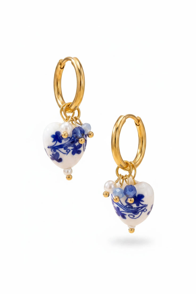 Boucles d'oreilles dorées coeurs