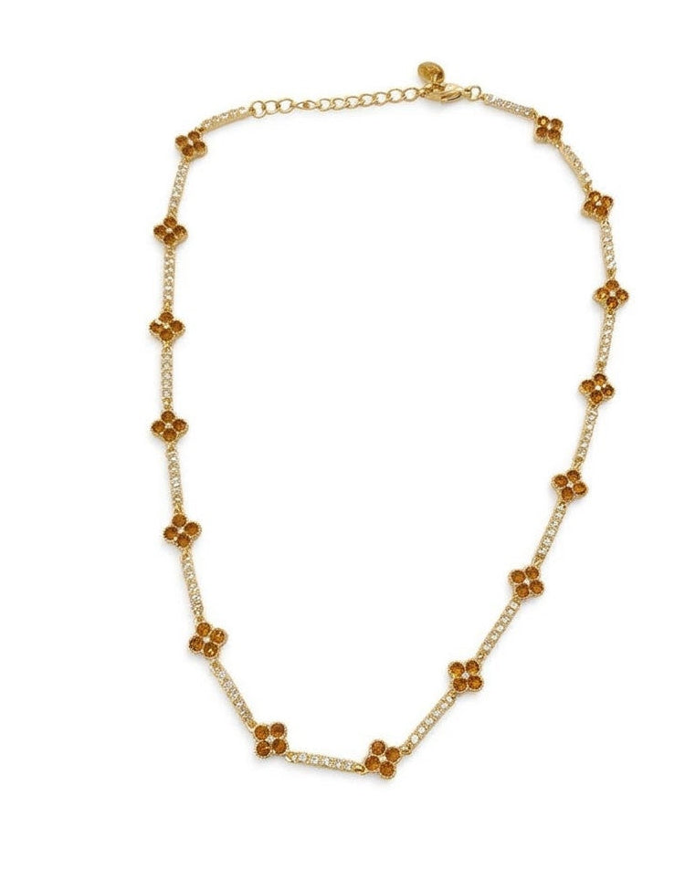 Collier doré fleurs