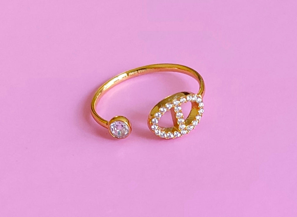 Bague dorée maille marine
