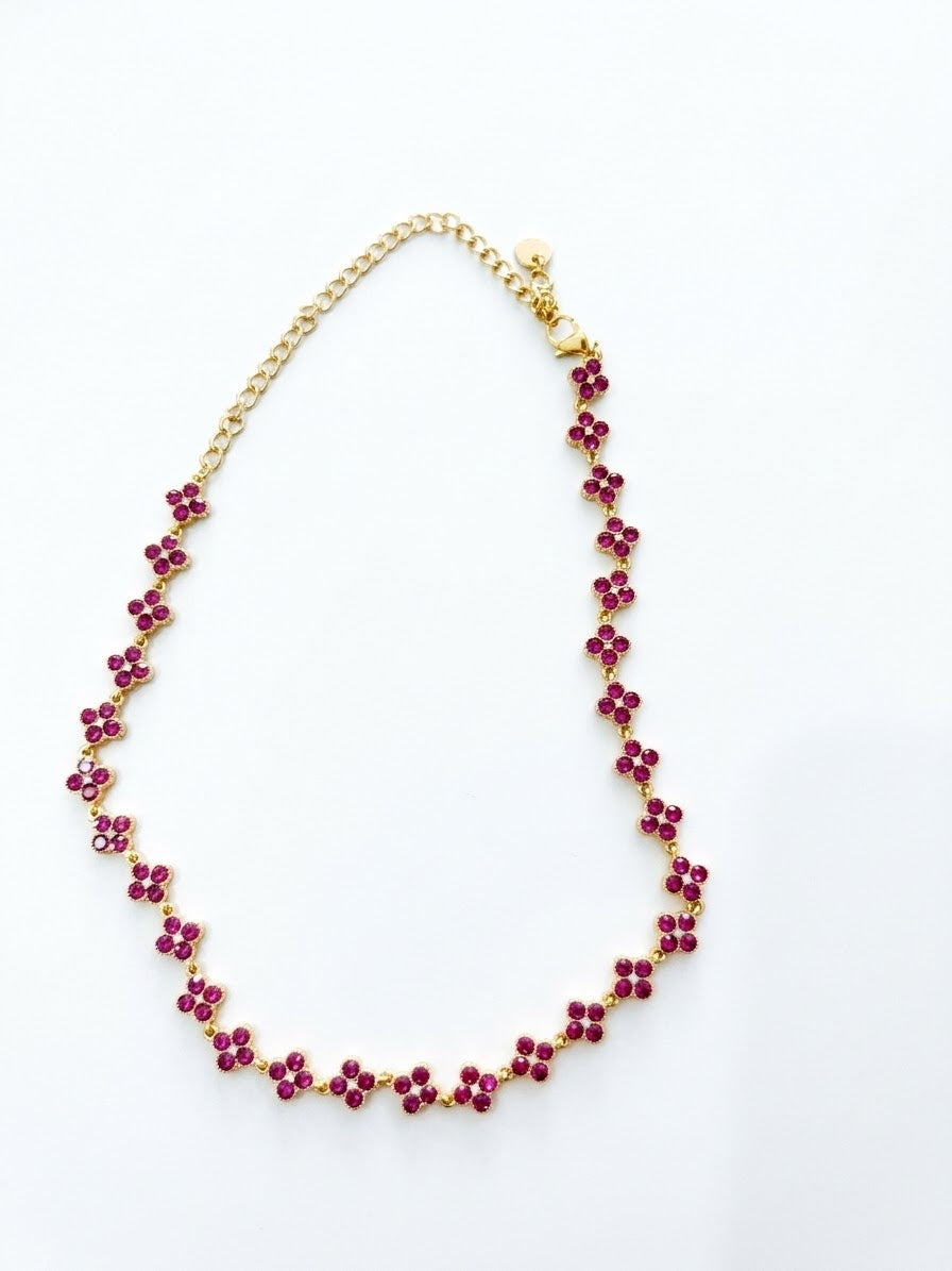 Collier doré fleurs