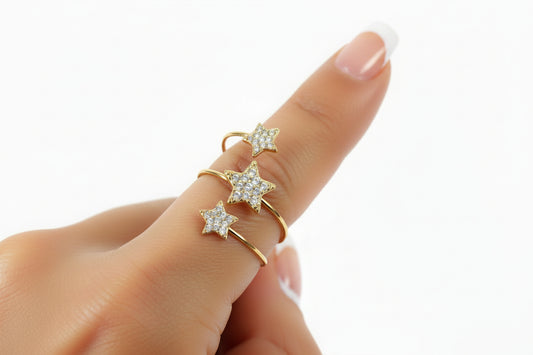 Bague dorée étoiles