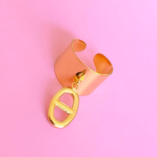 Bague dorée maille marine