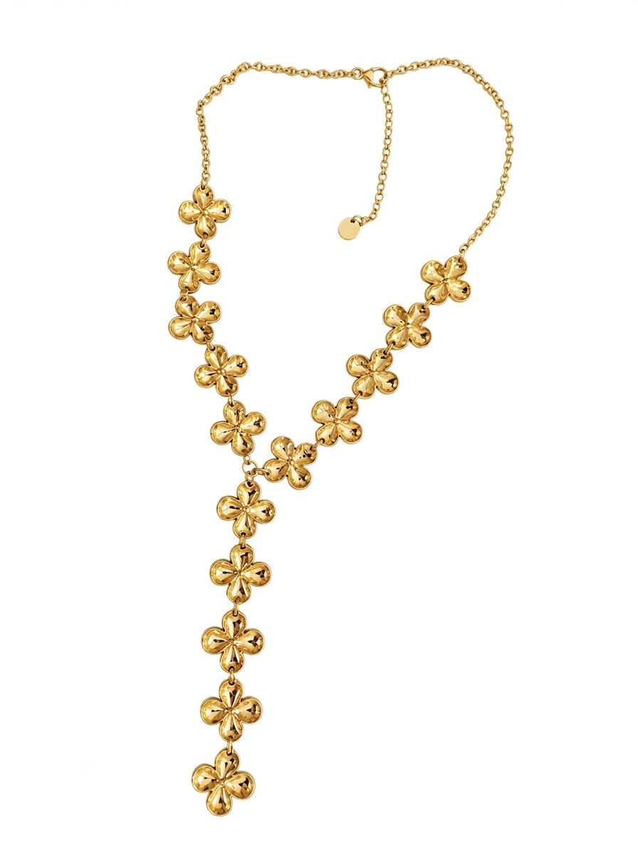 Collier doré fleurs