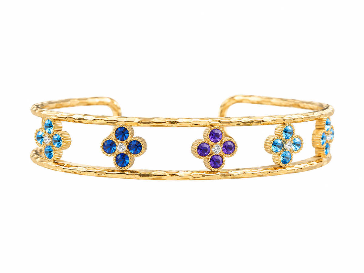Bracelet doré fleurs ⭐🩷