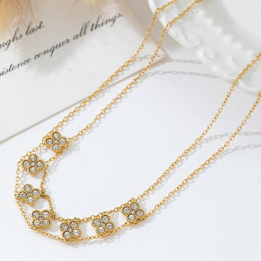 Collier doré fleurs