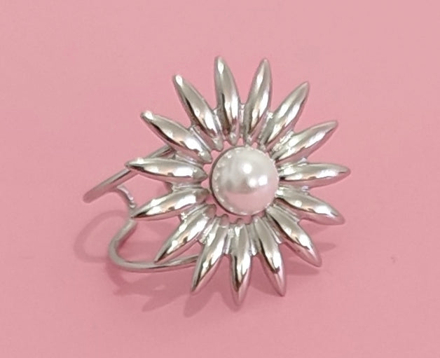 Bague argenté fleurs
