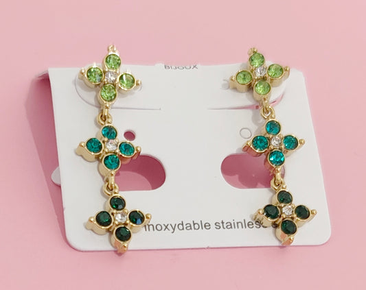 Boucles d'oreilles Verte✨