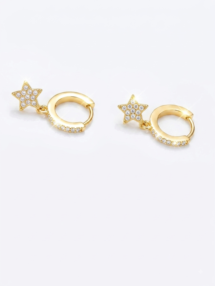 Boucles d'oreilles dorées étoiles