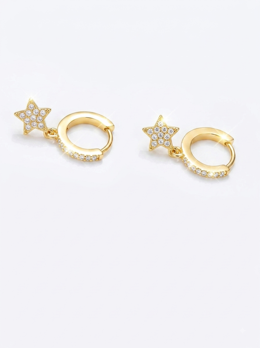 Boucles d'oreilles dorées étoiles