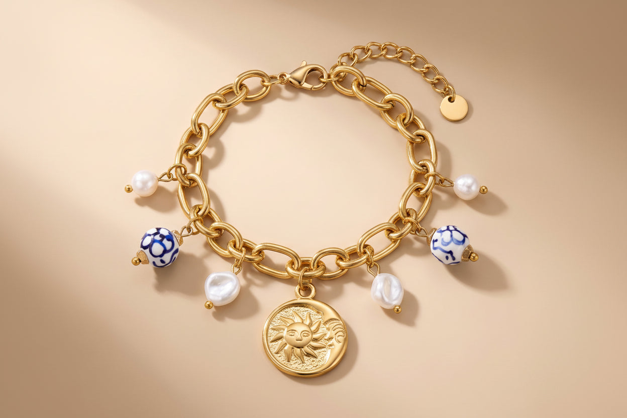 Bracelet doré soleil