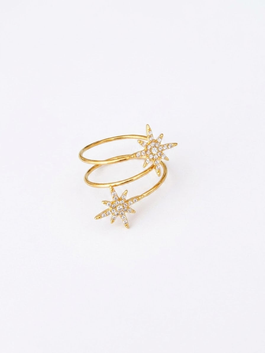 Bague dorée étoiles