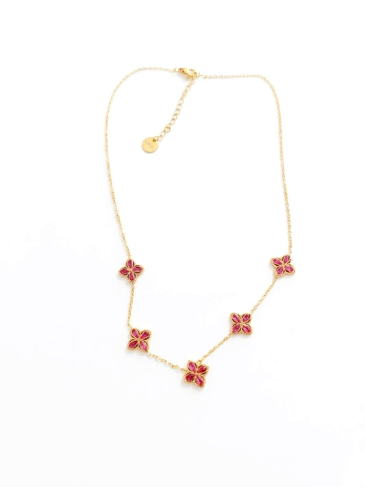 Collier doré fleurs