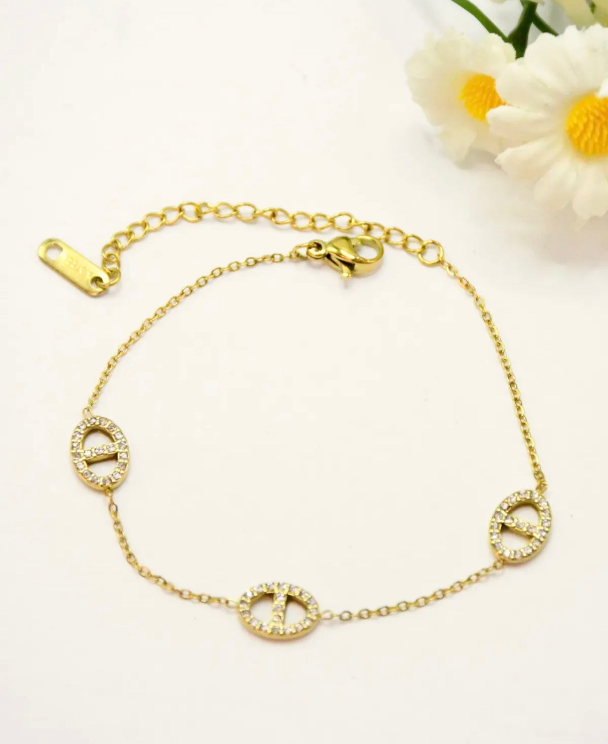 Bracelet doré mailles marine ⭐