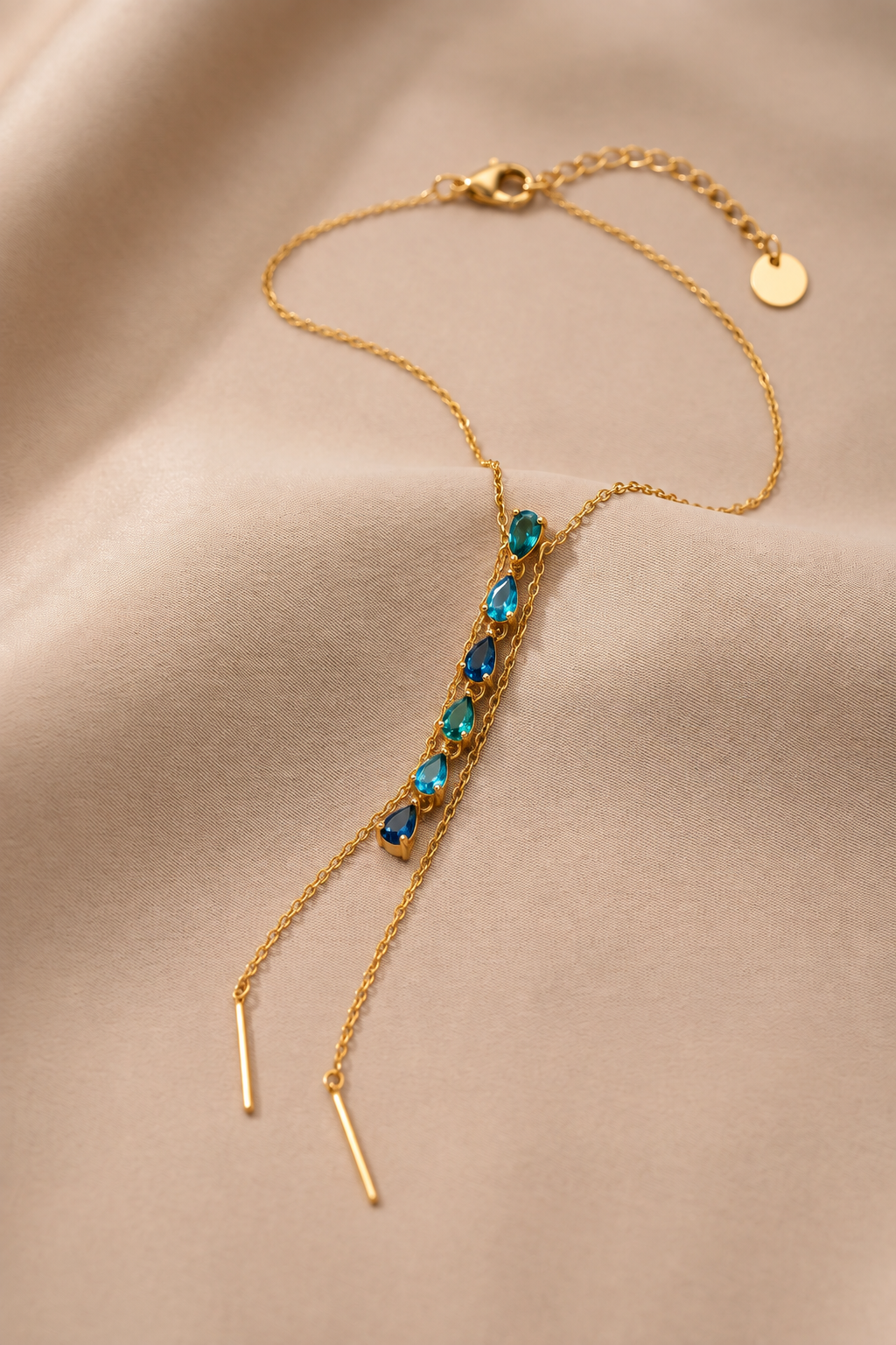 Collier doré bleu