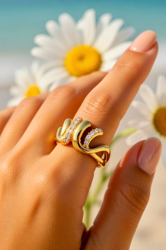 Bague dorée tendance