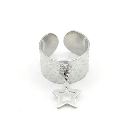 Bague argentée étoile