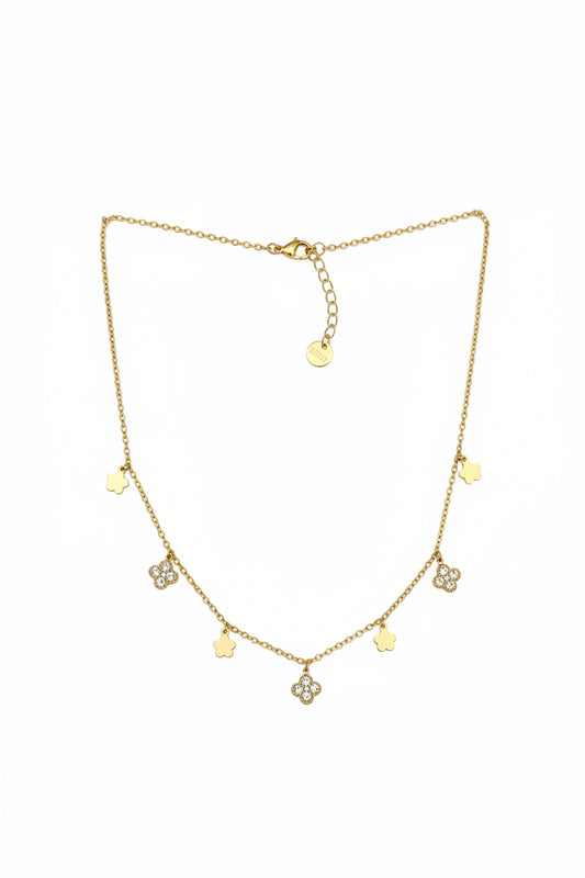 Collier doré fleurs