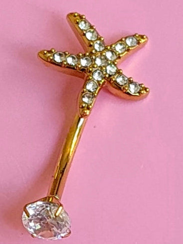 Piercing doré étoile de mer