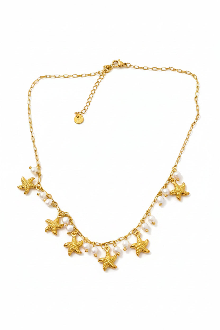 Collier doré étoiles de mer