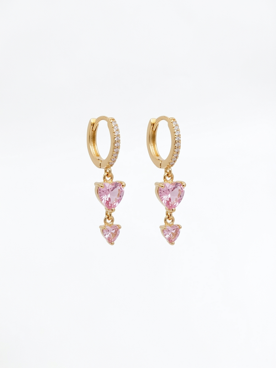 Boucles d'oreilles dorées coeurs