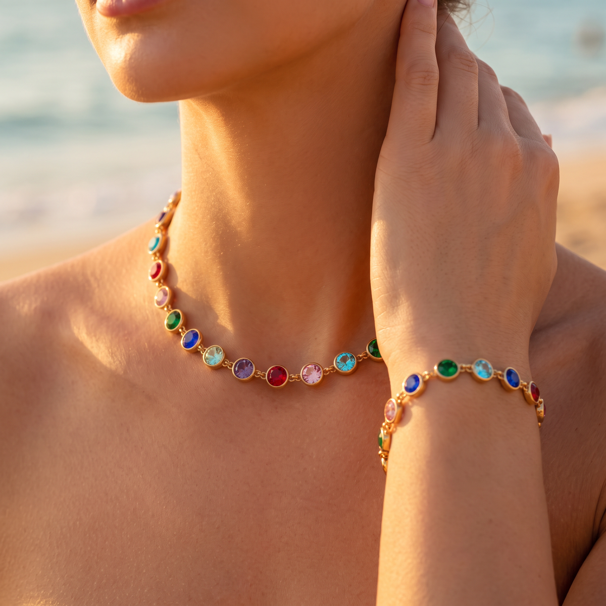 Parure dorée multi