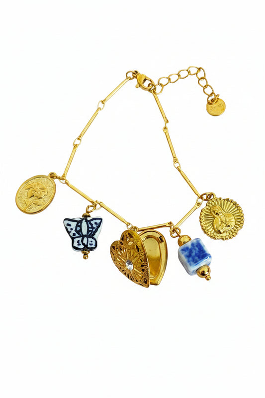 Bracelet doré vierge porte photo