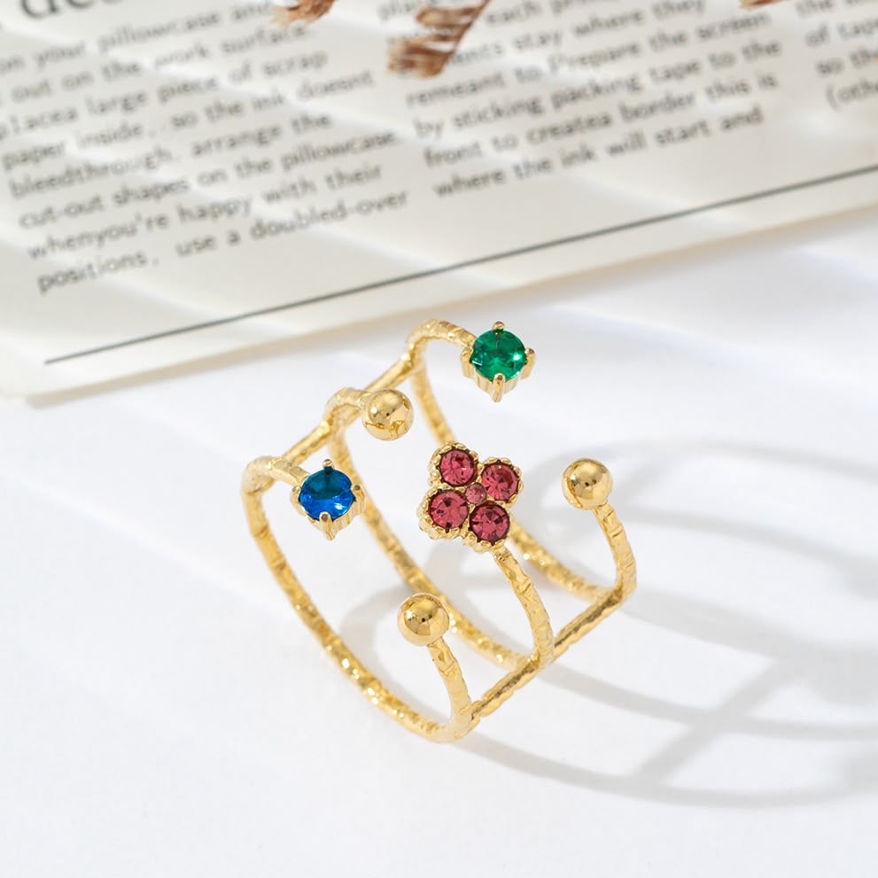 Bague dorée multi