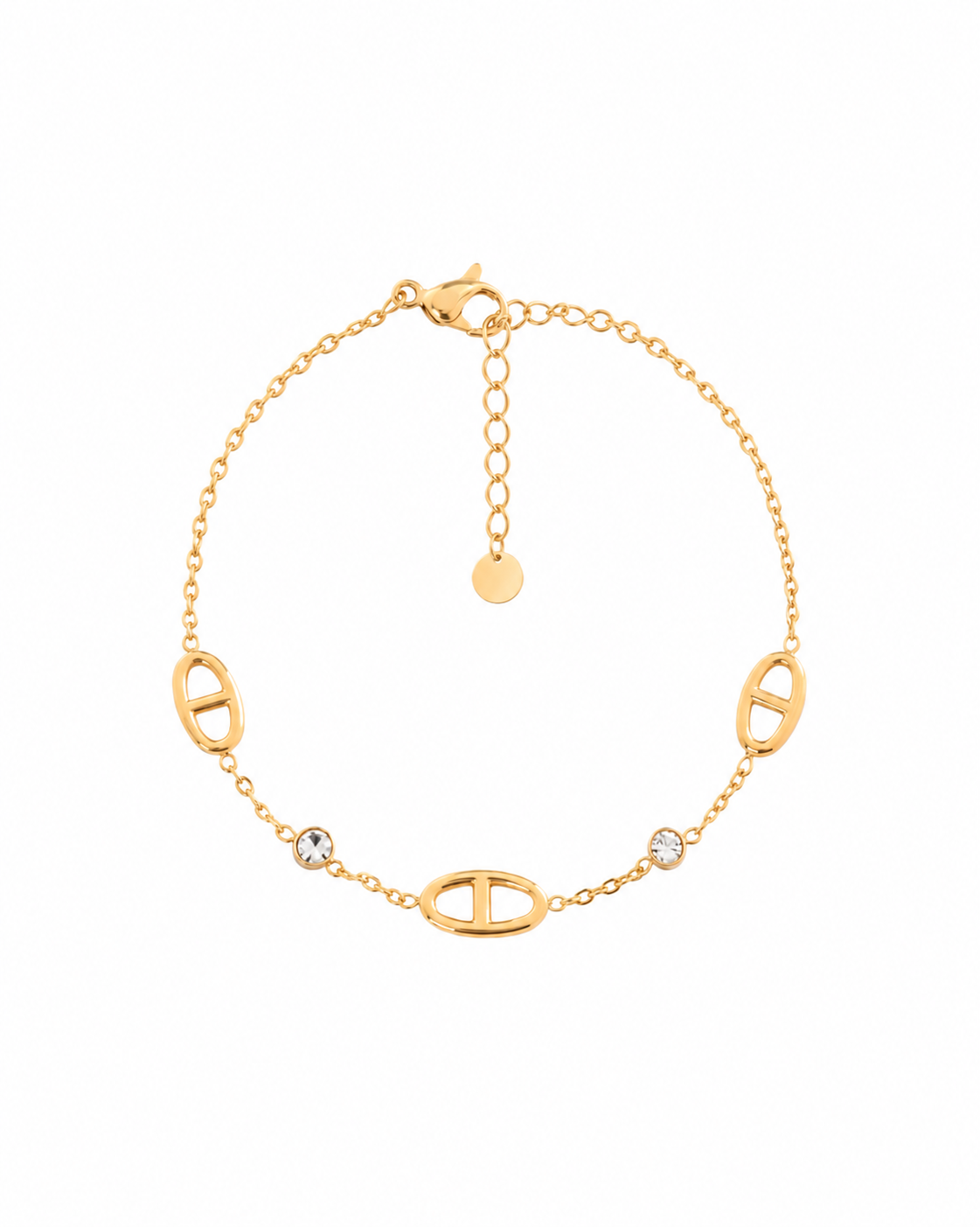 Bracelet doré mailles marine