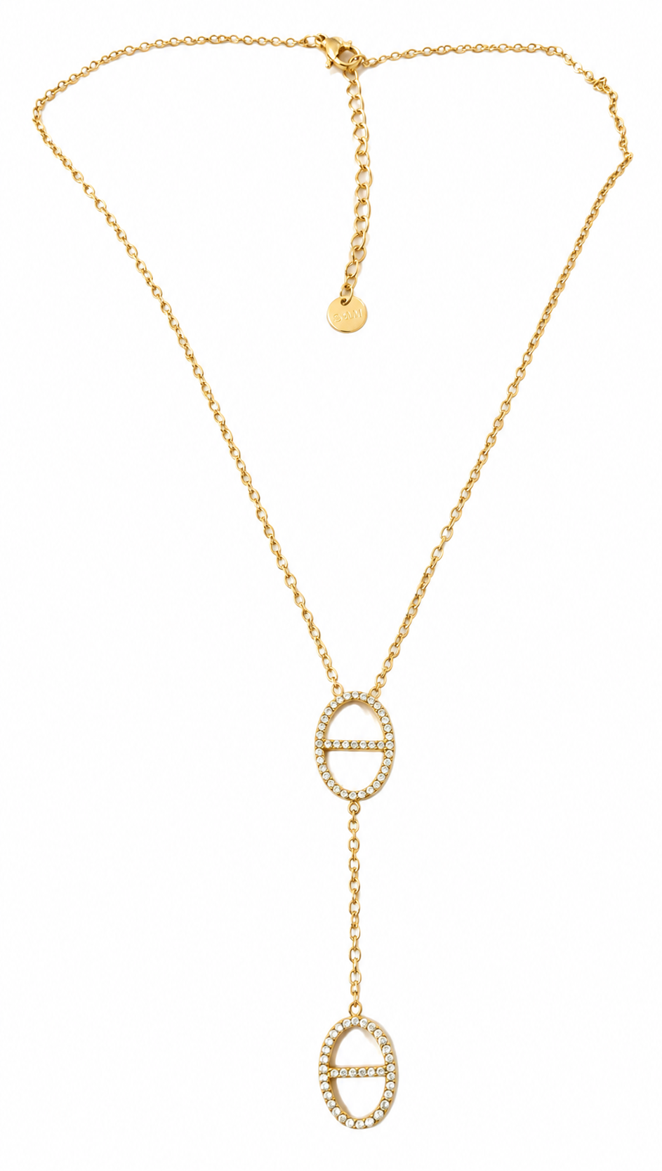 ⭐Collier doré mailles marine 🩷