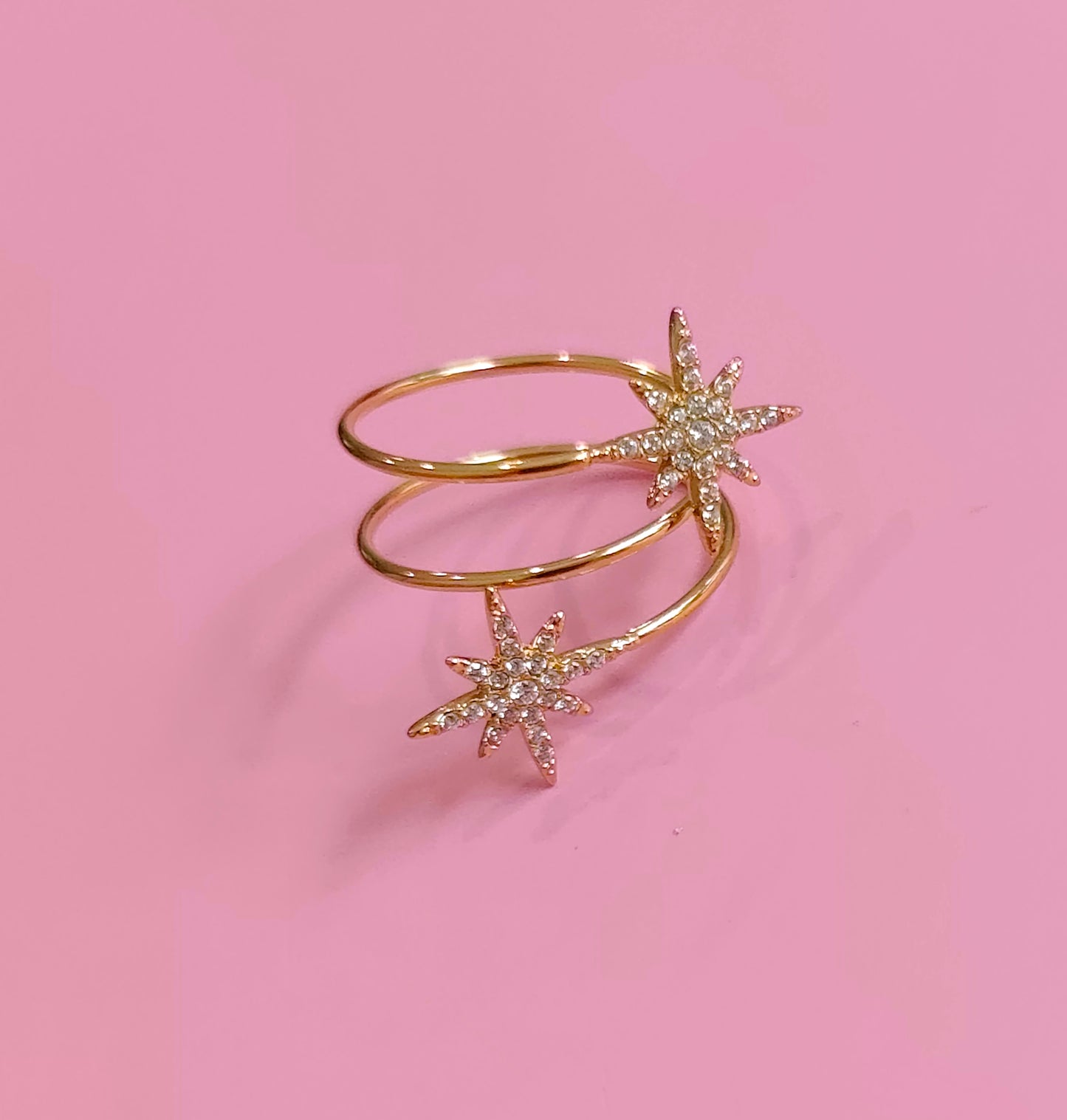 Bague dorée étoiles