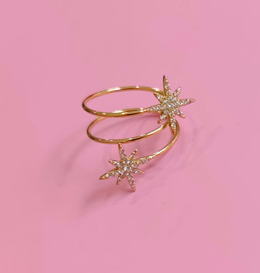 Bague dorée étoiles