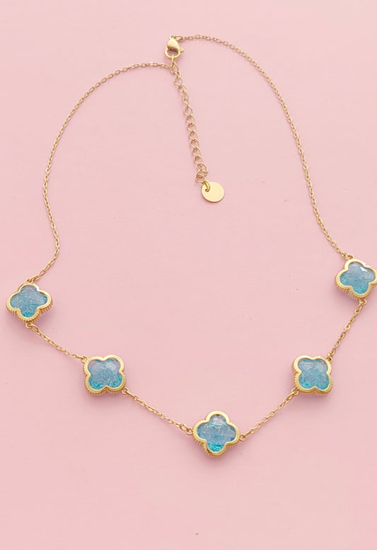 Collier bleu et doré ✨