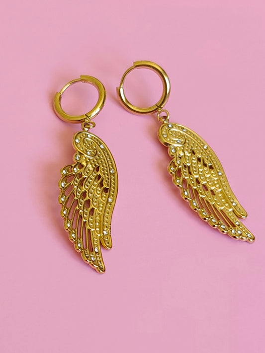Boucles d'oreilles ailes dorées✨